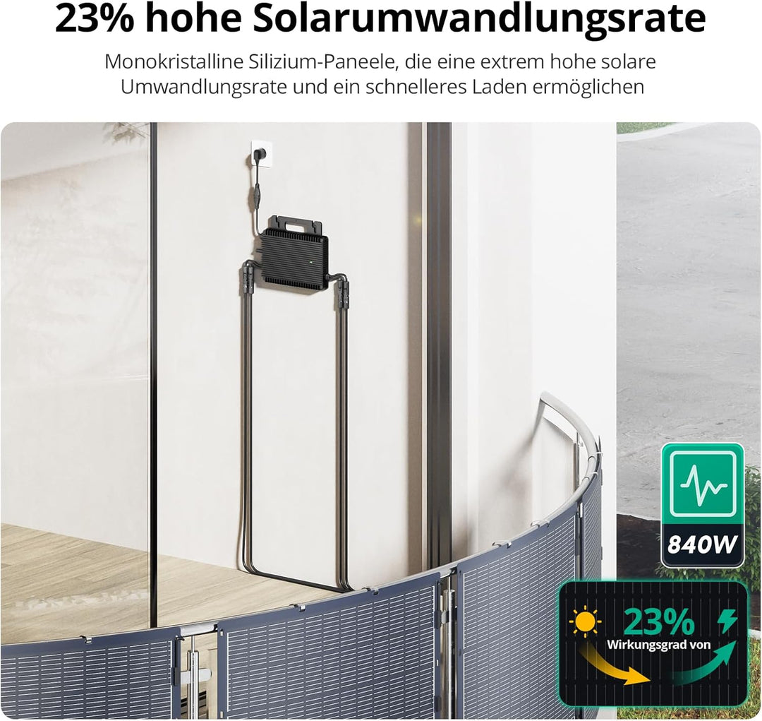 Zendure Flexibel Solarpanel 420 W (210 W x 2) für SolarFlow Balkonkraftwerk mit Speicher, IP68