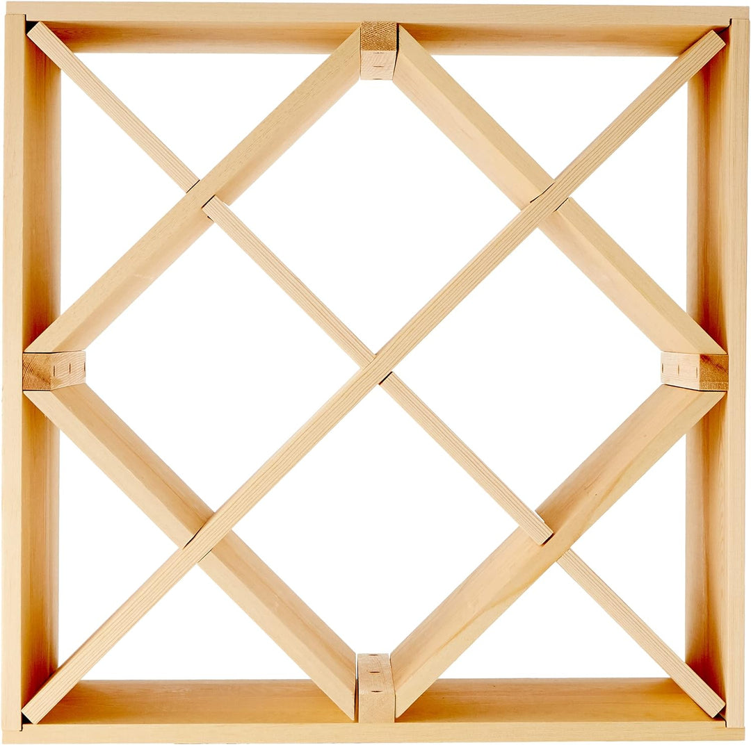 Zeller 13171 Weinregal, Naturholz Raute, ca. 52 x 25 x 52 cm, Natur 12, 12