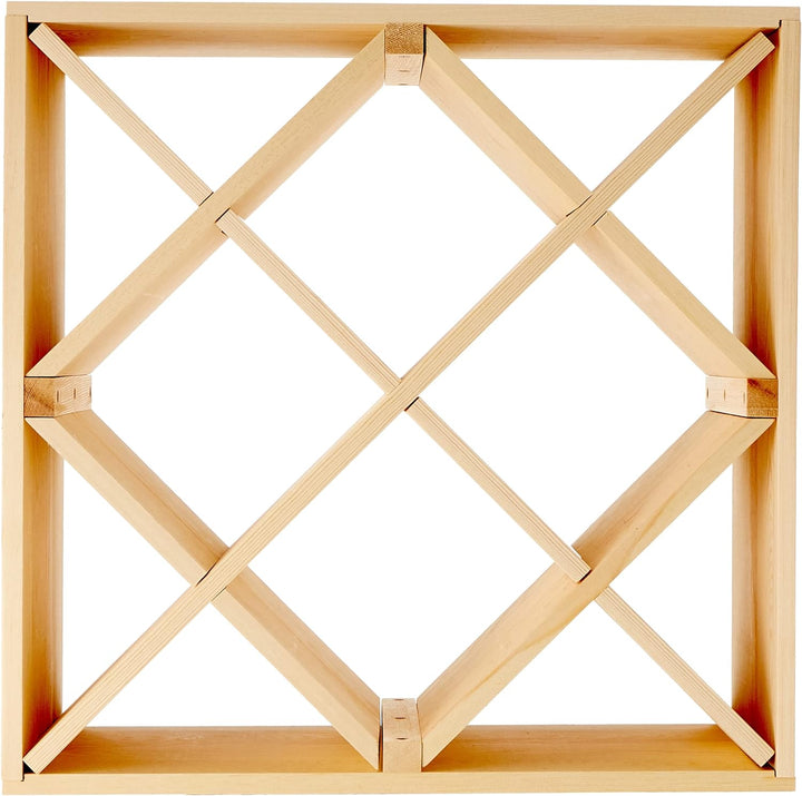 Zeller 13171 Weinregal, Naturholz Raute, ca. 52 x 25 x 52 cm, Natur 12, 12