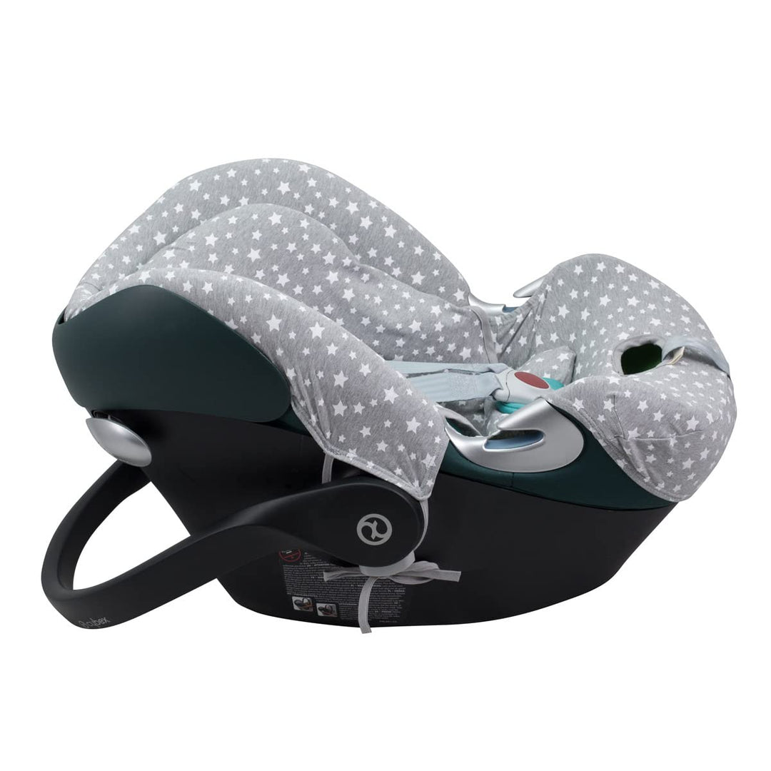 JYOKO KIDS Bezug für Autositz kompatibel mit Cybex Aton Cloud- Q-M-2-4-5, aus Baumwolle (Aton Q, Whi