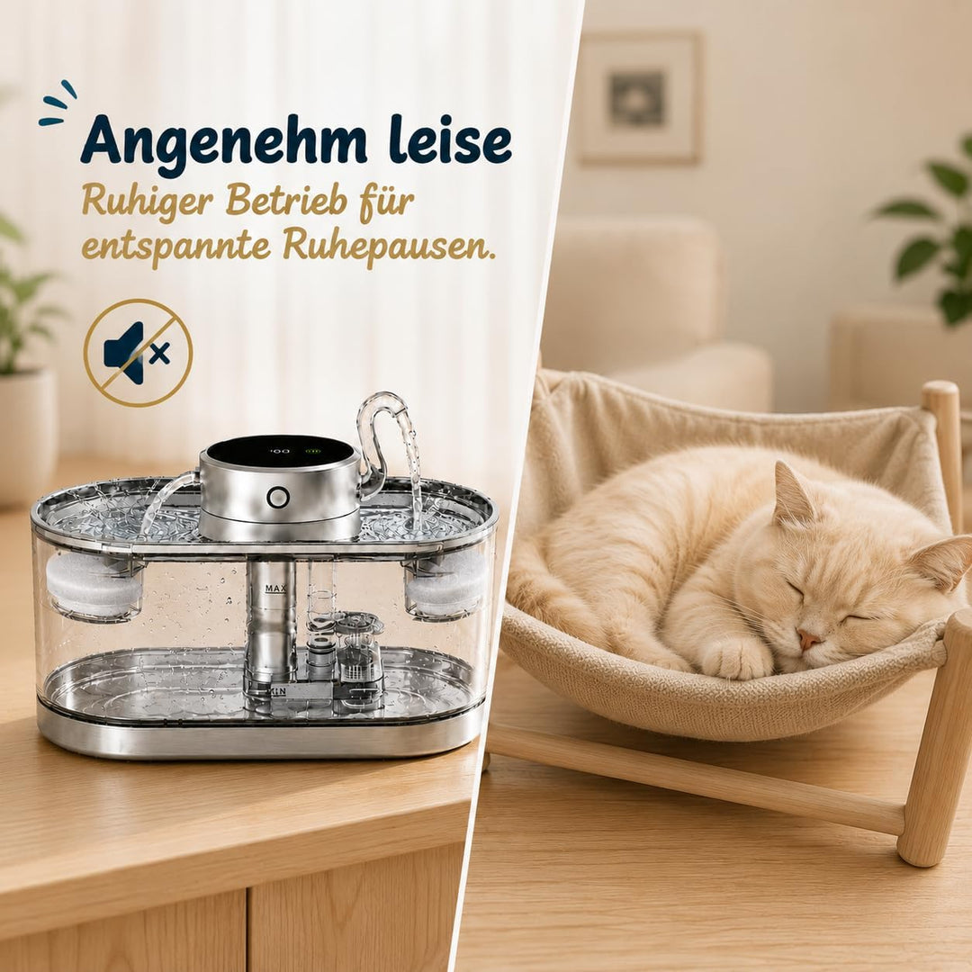 Katzenbrunnen kabellos 3L mit 5000mAh Akku und Bewegungsmelder