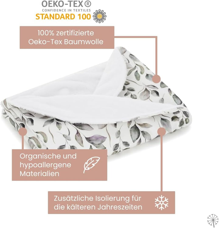 MIMUSELINA Babydecke Baumwolle - Super Warme Baby Blanket für Winter und Herbst - Kuscheldecke Baby
