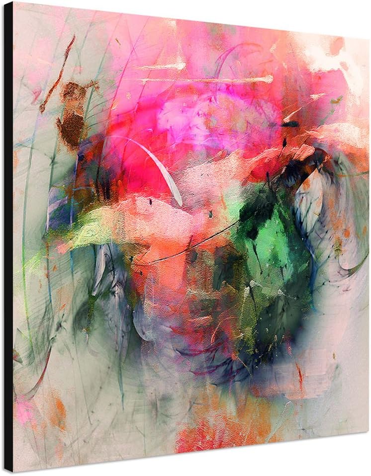 Paul Sinus Art Summerfeeling Kunstdruck Abstrakt419_60x60cm Leinwandbild XXL bunt fertig auf Keilrah