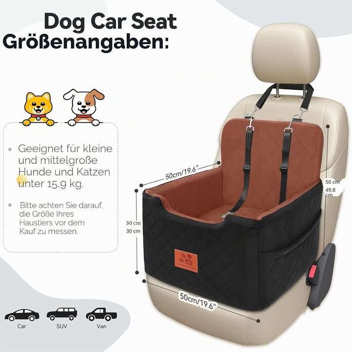 Autositz Hunde für kleine/mittlere Hunde unter 15 Kgs,Hunde Autositz,Abnehmbarer und waschbarer Haus