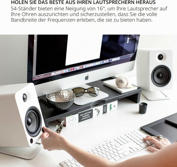 Kanto-S4 Desktop Lautsprecher-Ständer für mittlere Lautsprecher White, White