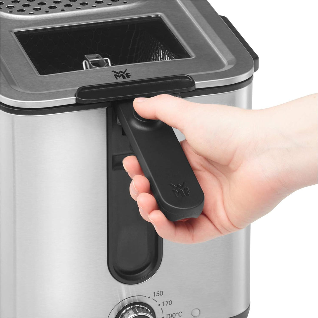 WMF Küchenminis Mini Friteuse mit Fett/Öl, mini Fritteuse mit Kartoffelschneider, 1000 W, herausnehm