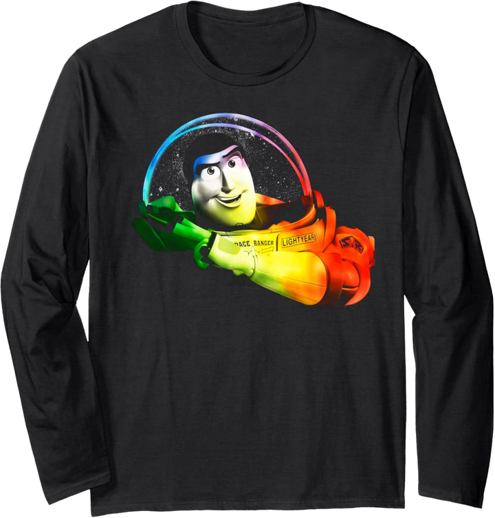 Disney Pixar Toy Story Buzz Lightyear Rainbow Style Langarmshirt