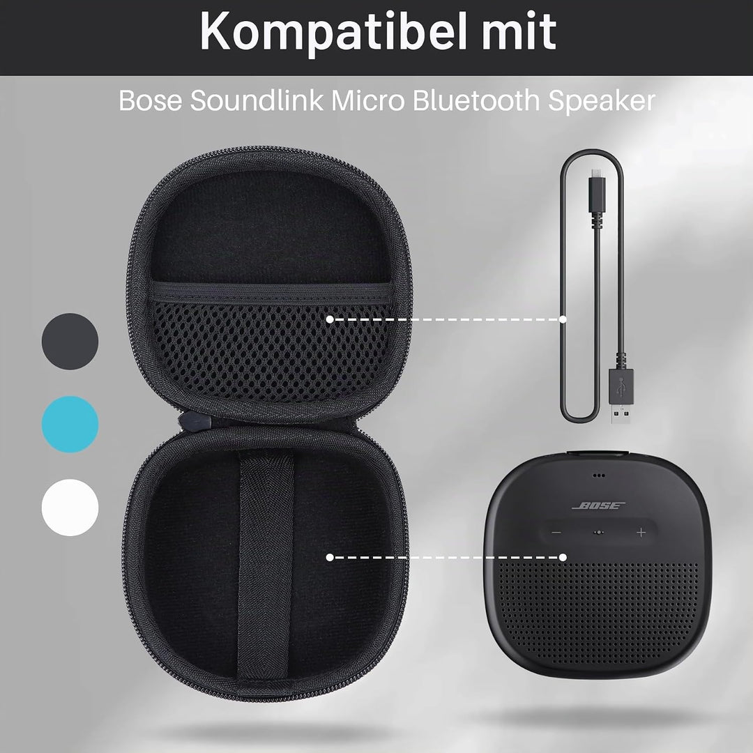 Hart Schutz Hülle Etui Tasche für Bose SoundLink Micro Kleiner Tragbarer Lautsprecher (Schwarz), Sch