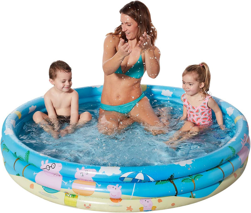 Smart-Planet Planschbecken Peppa Pig aufblasbar - 150 x 25 cm - 3-Ring-Pool Peppa Wutz - Kinderpool