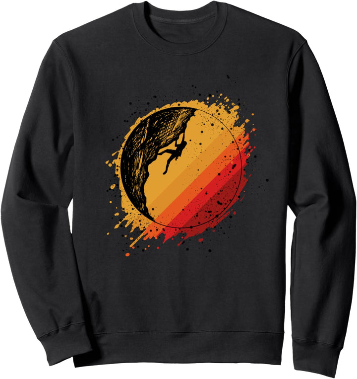 Retro Sunset Rock Climbing Mountain Geschenk Sweatshirt