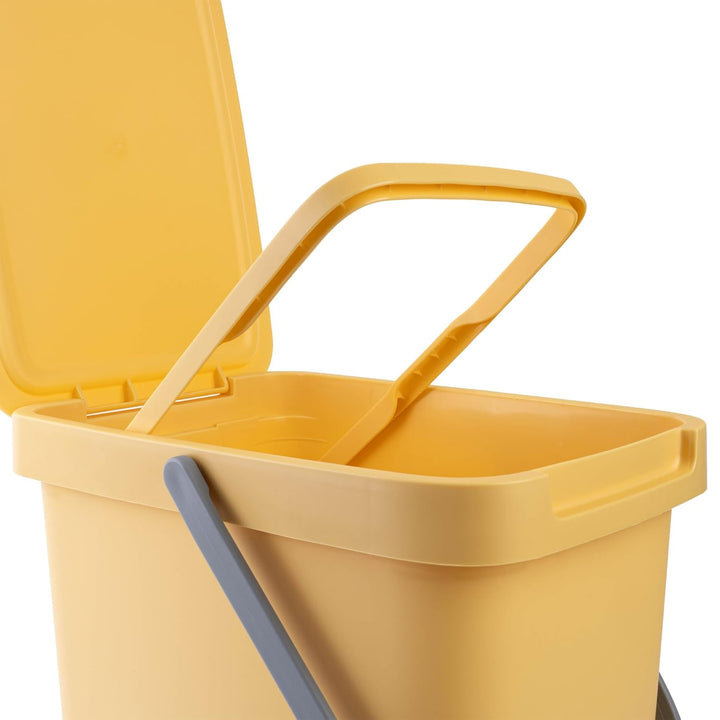 KADAX Abfallbehälter mit Deckel und Griff, Abfalleimer aus Plastik, Mülleimer für die Mülltrennung,