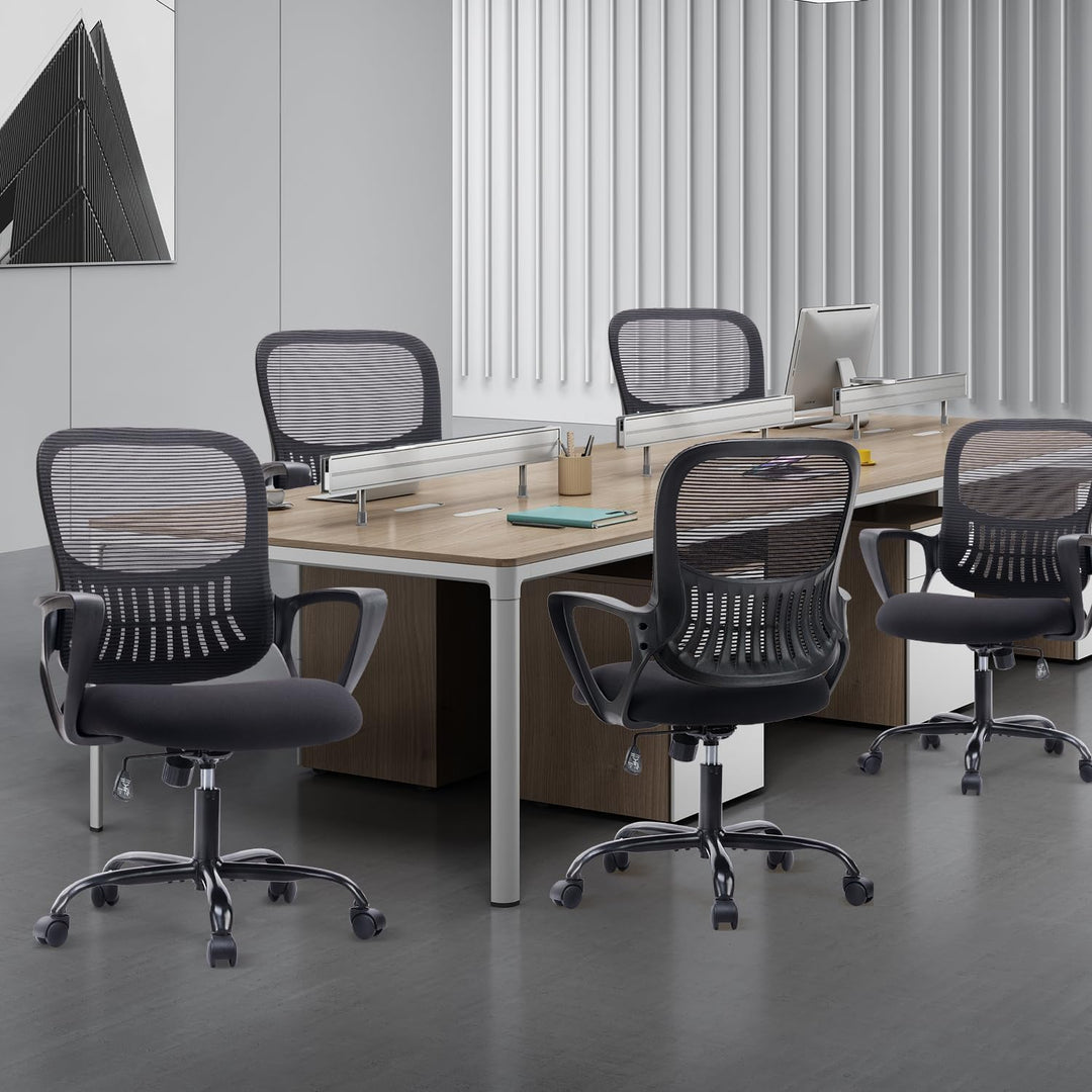 DUMOS Bürostuhl Ergonomisch Schreibtischstuhl mit Lendenwirbelstütze Verstellbaren Armlehnen Drehstu