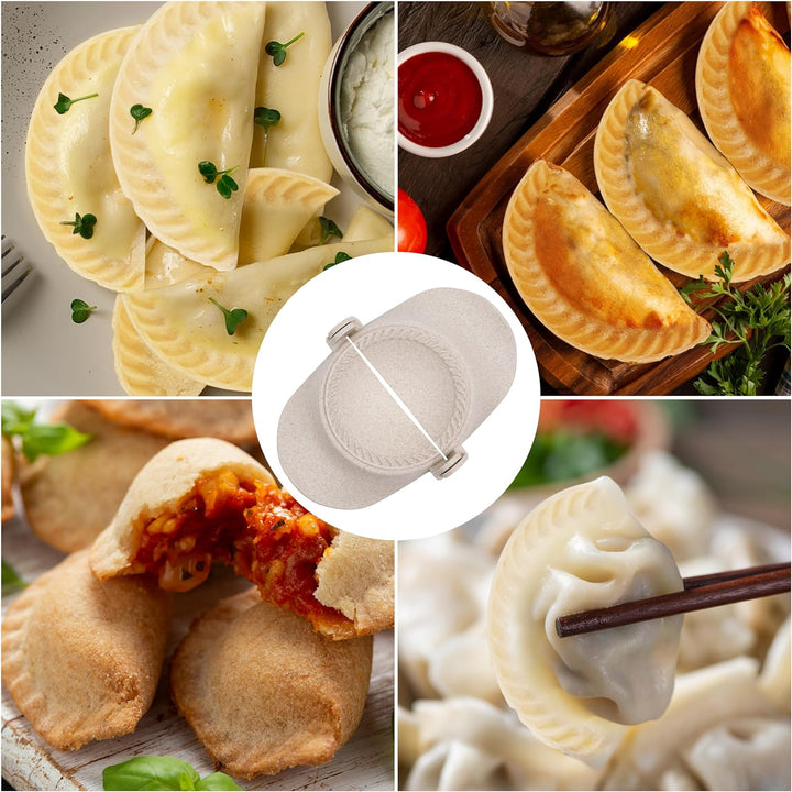 Winter Shore Dumpling Maker & Empanadas Maker Set mit Rundem Dough Cutter [3 Grössen] - Ravioli Make