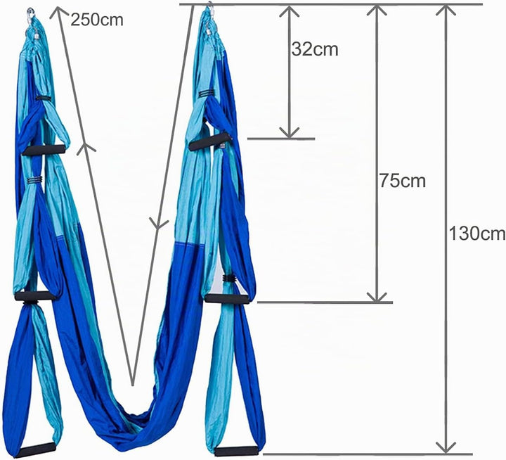Yoga Hängematte Set Aerial,Aerial Yogatuch,Aerial Yoga Hammock Swing mit Tragetasche und Verlängerun