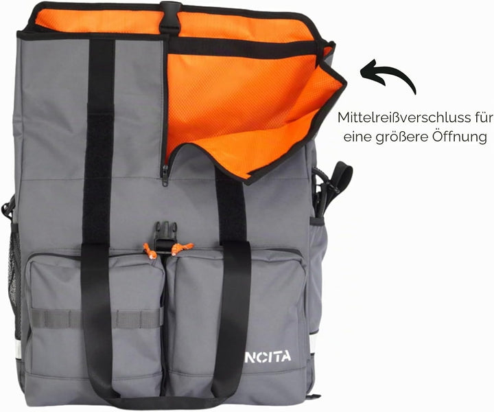 Vincita Voyage Atlas Tasche für Brompton Klapprad - Mit abnehmbarem Vorderträgerrahmen, Regenschutz