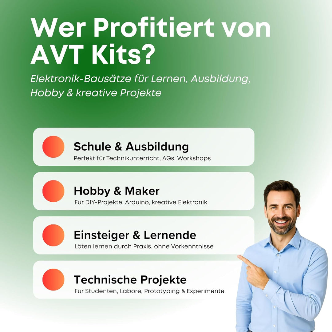 AVTEDU631 KIT DIY - Richtungsanzeige LED, 20 LEDs, Lötübung, Elektronik DIY-Kit, Bausatz zum Selbstl
