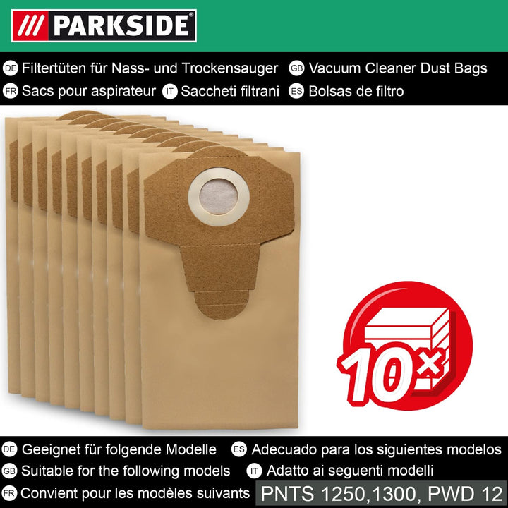 Parkside Lidl Staubsaugerbeutel aus Papier, 10 Stück