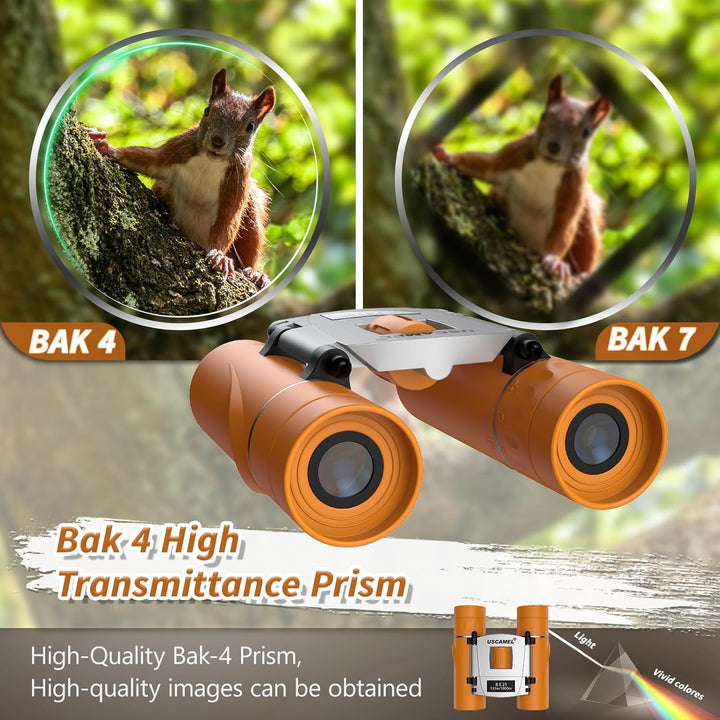 USCAMEL Fernglas für Kinder und Erwachsene, 8×21 Mini Fernglas, Wasserdichtes Kompaktfernglas für Vo