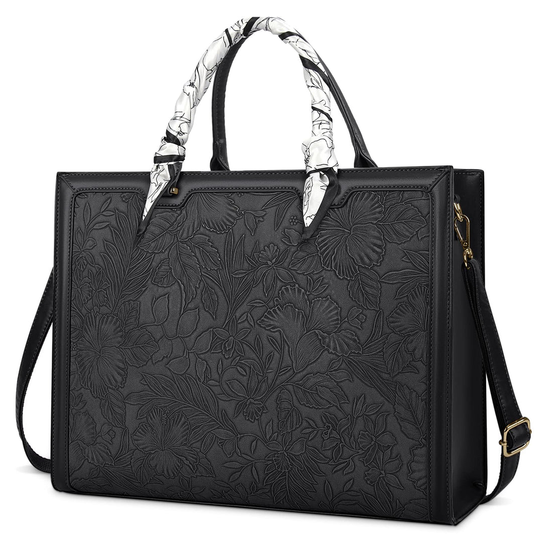 NUBILY Handtasche Damen Shopper Grosse Schwarz Leder Umhängetasche Elegant Gross Laptop Schultertasc