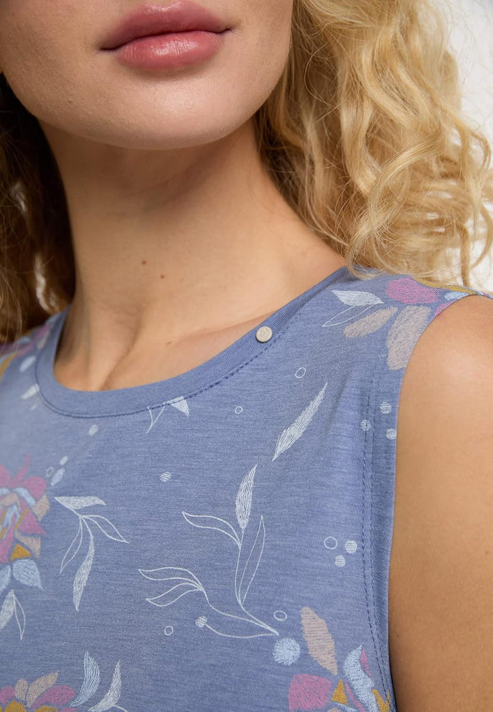 Ragwear VALENCA Damen Frauen Top,Shirt,Oberteil,ärmellos,Tanktop,Rundausschnitt L Stone Blue 2311_20