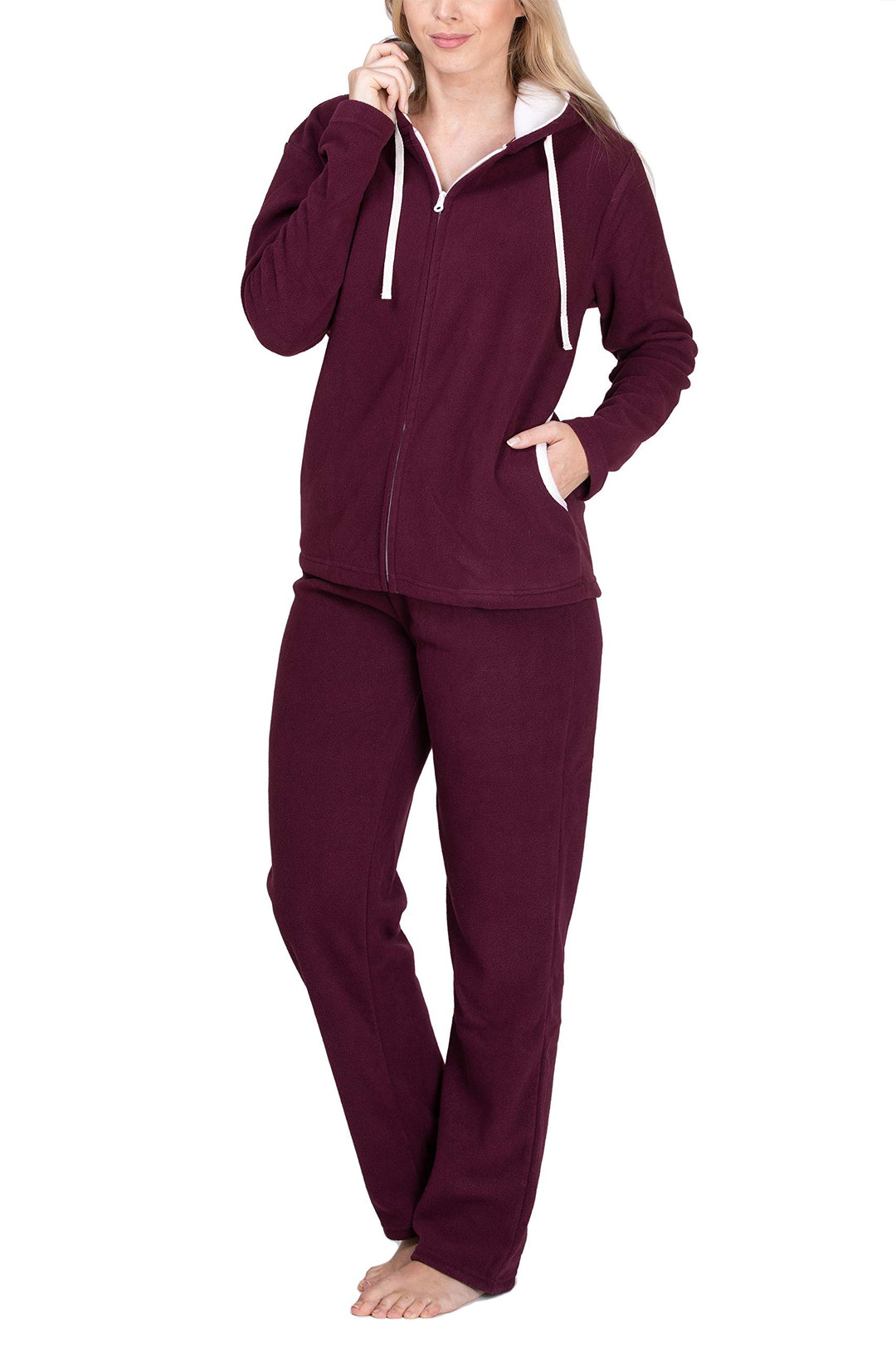 SLOUCHER Fleece-Anzug Hausanzug aus wärmenden Fleece für Damen S Bordeaux, S Bordeaux