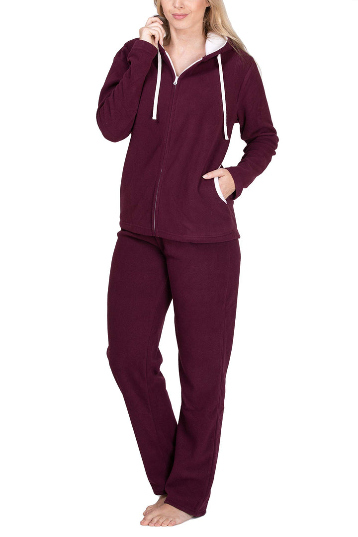 SLOUCHER Fleece-Anzug Hausanzug aus wärmenden Fleece für Damen S Bordeaux, S Bordeaux