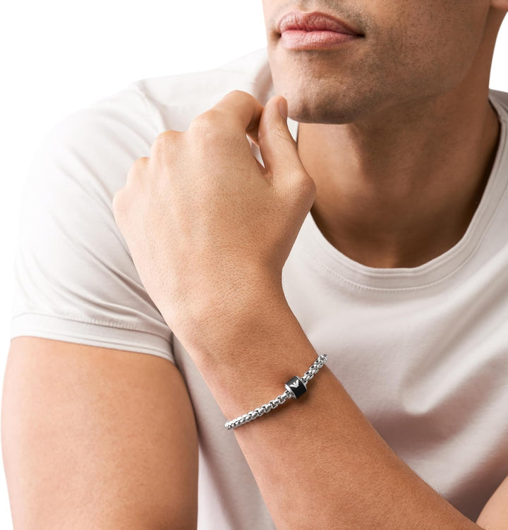Emporio Armani Armband Für Männer Essential, Länge: 190mm, Höhe: 11mm, Breite: 10mm Silbernes Edelst