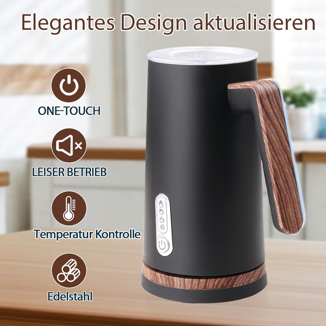 NESSGRAIM Elektrischer Milchaufschäumer 4-in-1 – Milchschäumer Elektrisch für heissen und kalten Mil