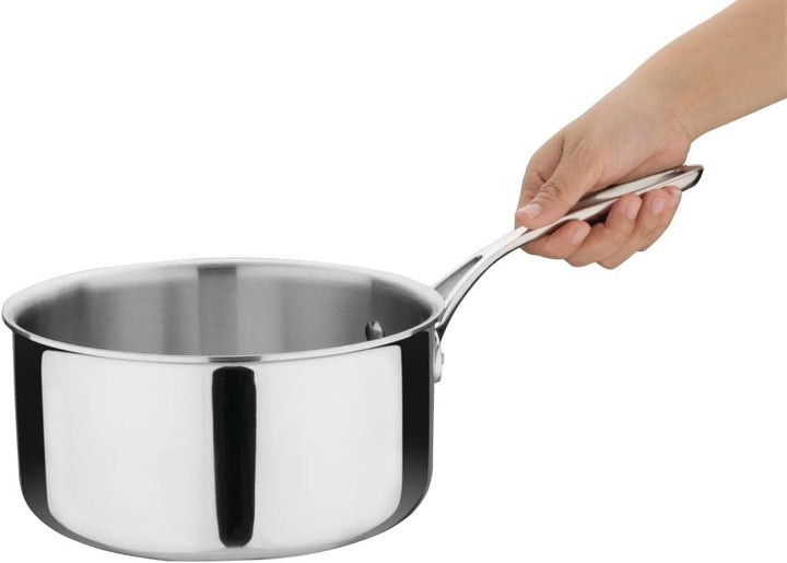 Vogue Tri Wall Kochtopf, 3 Liter, Grösse: 200 (Durchmesser) mm, Edelstahl und Aluminium – kompatibel