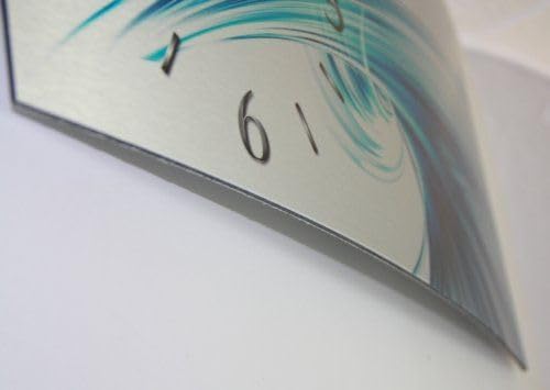 Kreative Feder „Abstrakt blau“ - Designer-Wanduhr aus gebürstetem Aluminium in Zwei Grössen mit leis