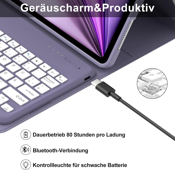 IVEOPPE Tastatur für iPad Air 13" M3 2025, Hülle mit Tastatur für iPad air 13 Zoll M3/M2, Bluetooth
