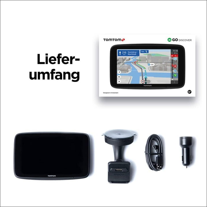 TomTom Navigationsgerät GO Discover (5 Zoll, Stauvermeidung Dank TomTom Traffic, Karten-Updates Welt