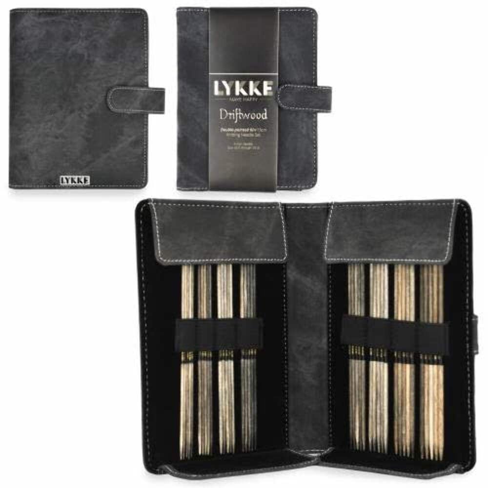 Lykke Driftwood KLYKKW6DPSMSGRY Nadelset Nadelspiele, Holz, Grau, Small US 0-5 Set in Grey Denim Pou