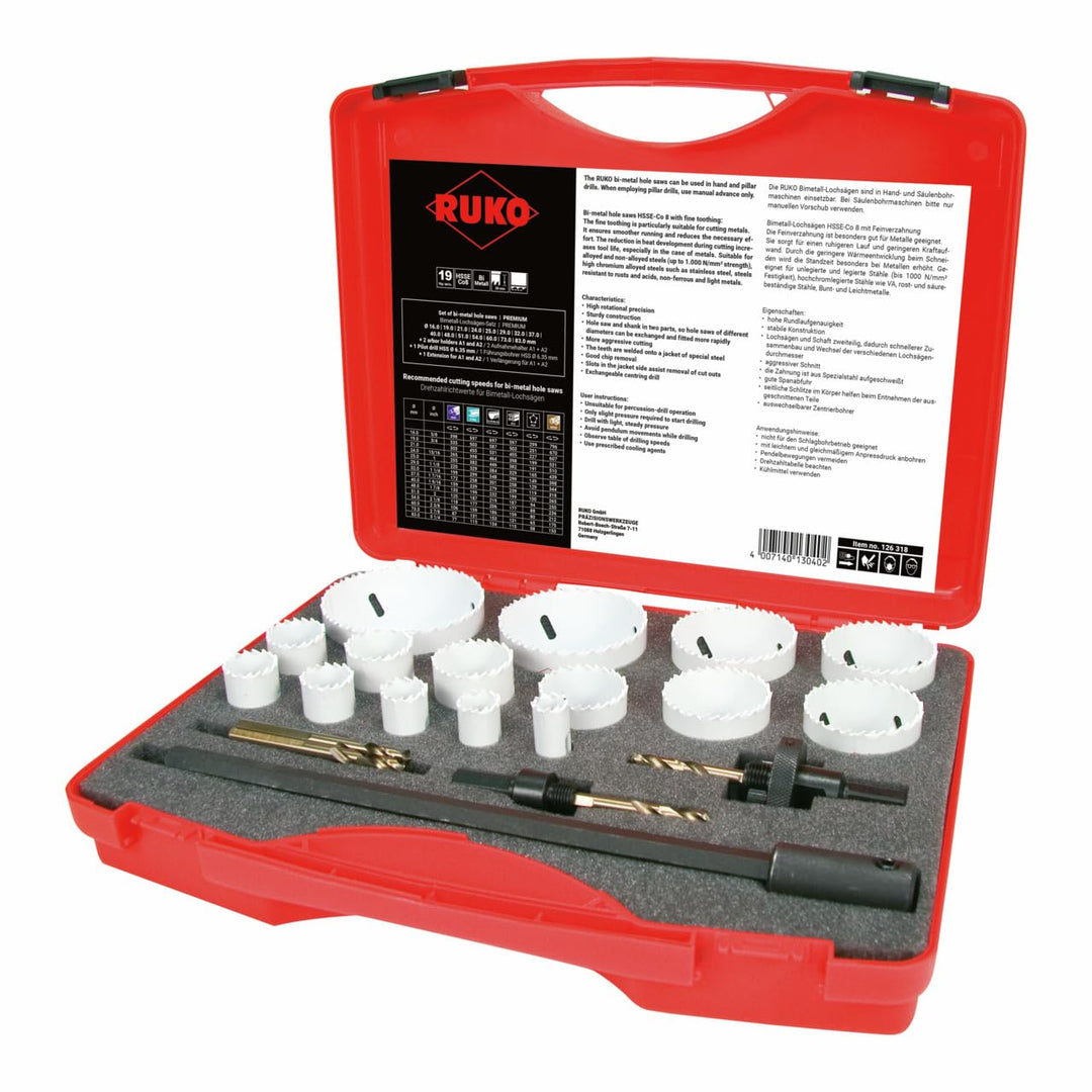 Ruko Lochsägensatz Premium HSS Co 8, 19-teilig, 126318