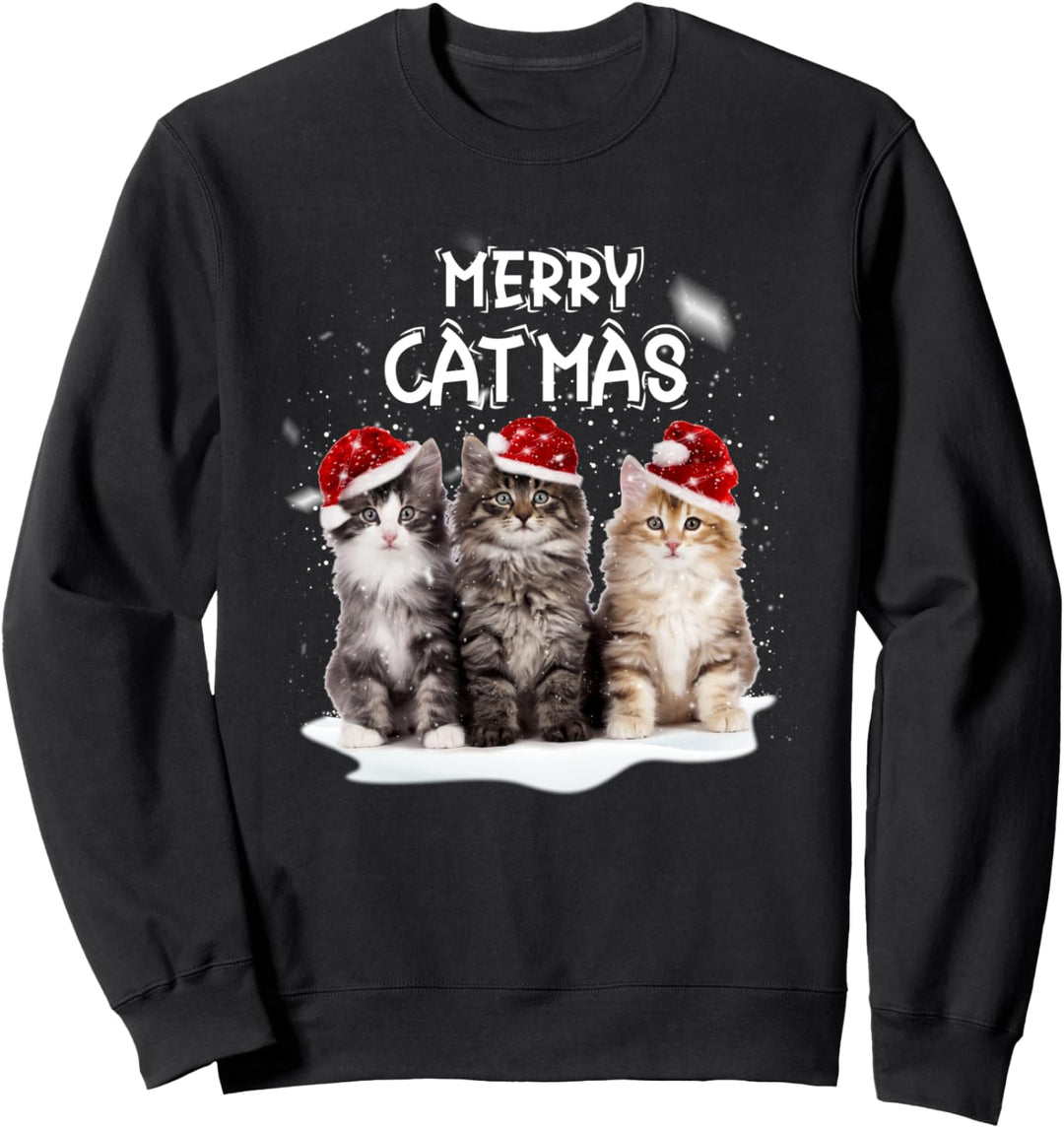 Merry Catmas Cat Weihnachten Katzen Deko Xmas Kitten Katze Sweatshirt