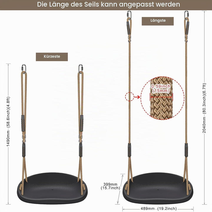 BeneLabel Schaukel Kinder, Indoor Outdoor Babyschaukel Hartgummi Schaukelsitz Spielplatz Gartenschau