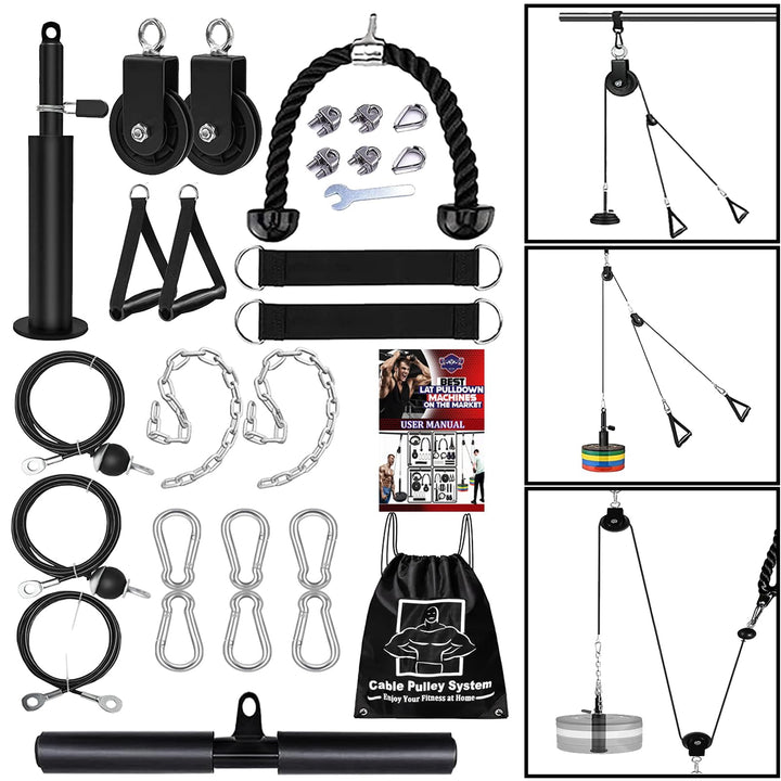 Taeku Seilzug-Fitness, Verbesserte Gewicht Seilzugsystem für LAT Pull Down Bizeps Curl Trizeps Armtr