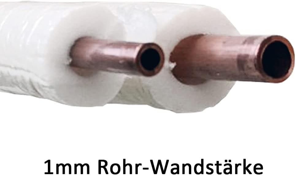 Klima-B2B doppel 20m Split für Klimaanlagen 1/4''-1/2'' Kupferrohr, Doppelkupferrohrleitung, vorisol