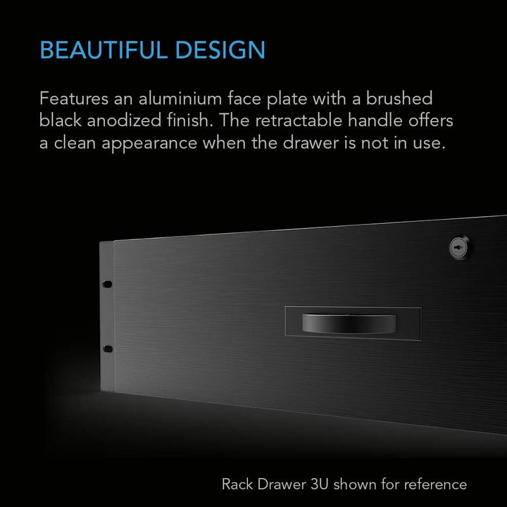 AC Infinity Rack Mount Drawer 1U mit Aluminium-Frontplatte für 19-Zoll-AV-Schrankregale von Equipmen