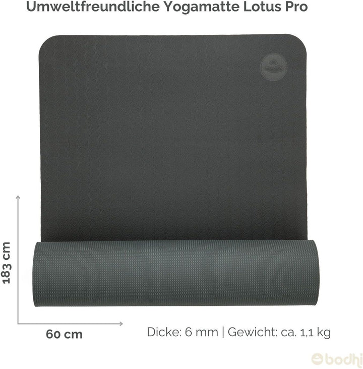 Yogamatte LOTUS PRO, auch für Gymnastik, Pilates und Fitness, weiche und rutschfeste TPE Matte, hypo
