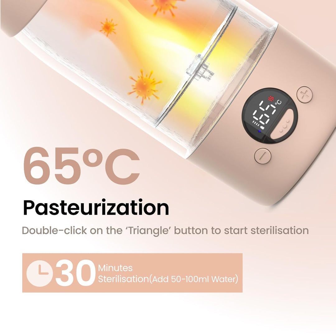 Tragbarer Flaschenwärmer Baby Unterwegs mit 500ml Grosse Kapazität, Schnelle Erwärmung, USB-C & 36 W