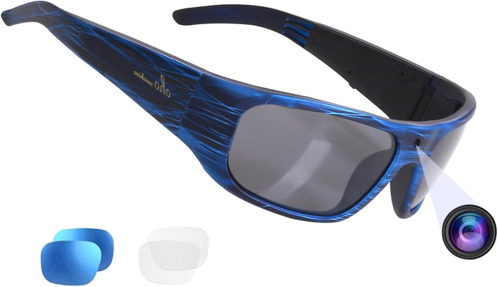 OhO Kamera-Brille, superdünn, 1080P, Smart-Brille mit UV400-Sonnenbrillen-Objektiv für Outdoor-Sport
