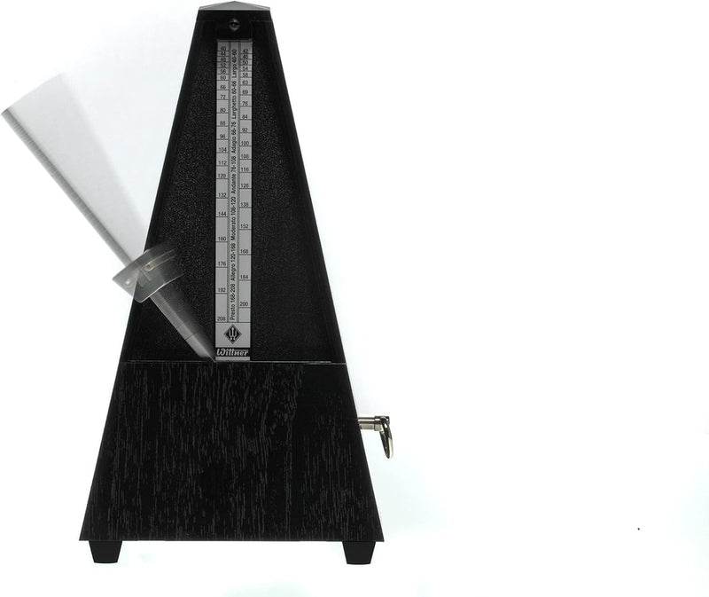 Wittner Metronom 806K Kunststoffgehäuse ohne Glocke Taktell Pyramidenform schwarz, schwarz