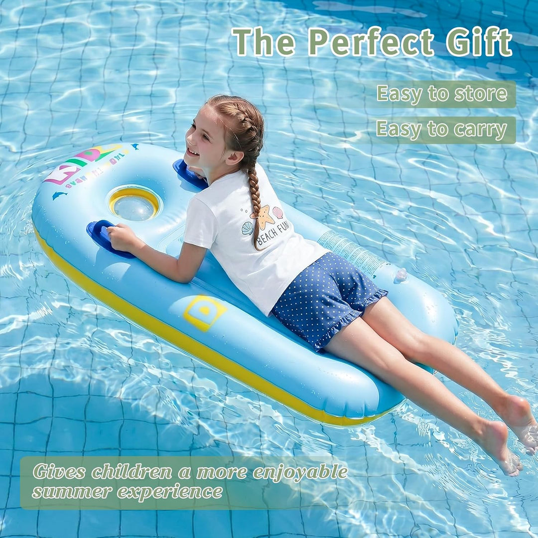 Schwimmbrett Bodyboard Aufblasbar, Surfbrett Bodyboard mit Griffen, Schwimmhilfe Aufblasbar Kinder,