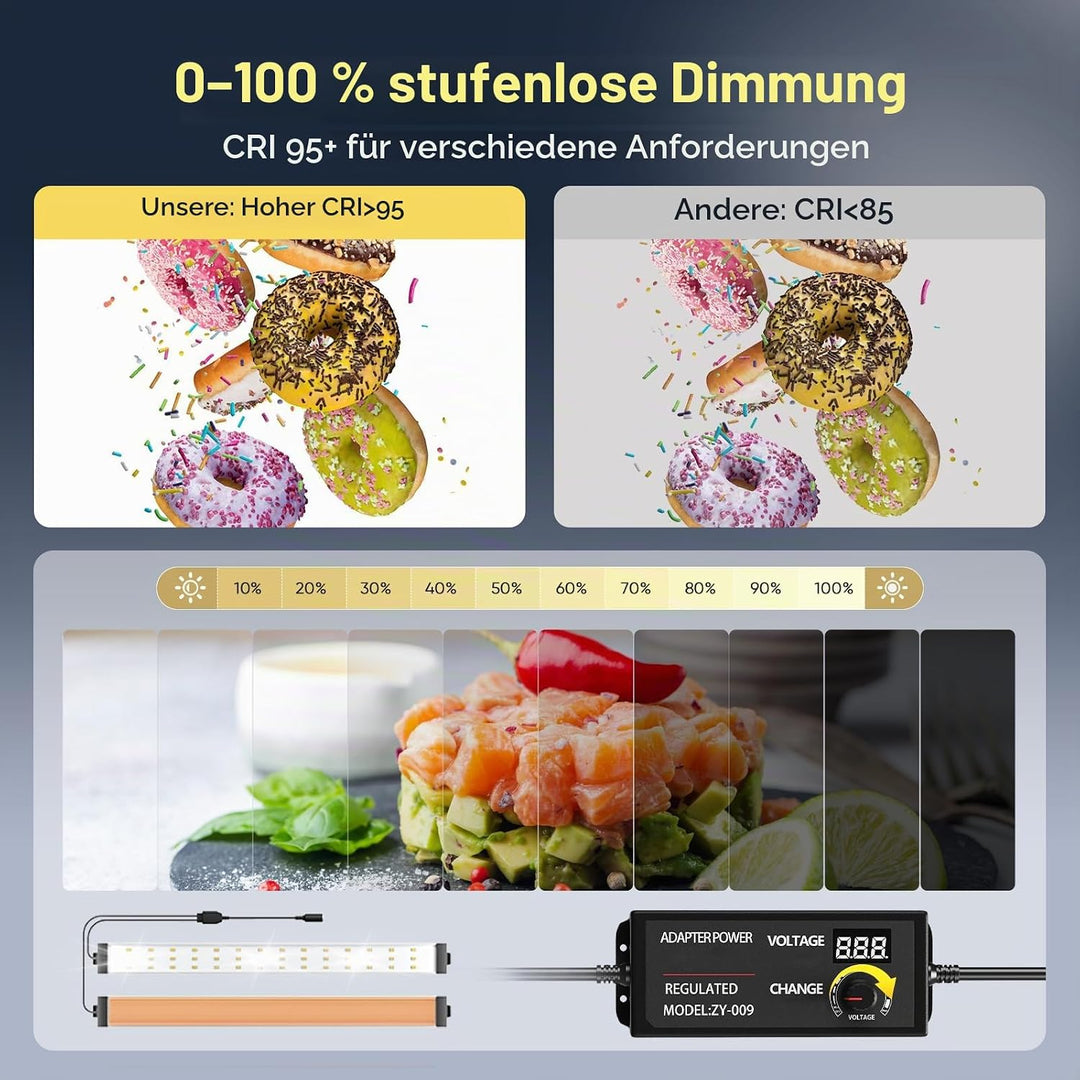 Fotobox, 60CM 5600K Ständer Fotografie Lichtbox, 0-100% Einstellbare Helligkeit Lichtbox Ausgestatte