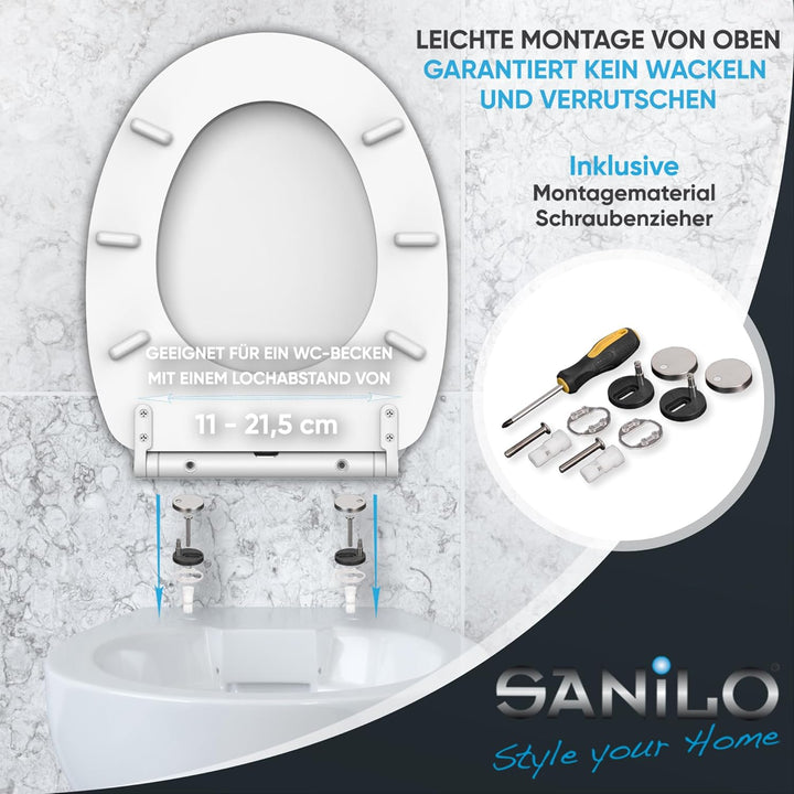 Sanilo WC-Sitz mit Absenkautomatik I Hochwertiger Toilettensitz aus Holz I Toilettendeckel in versch