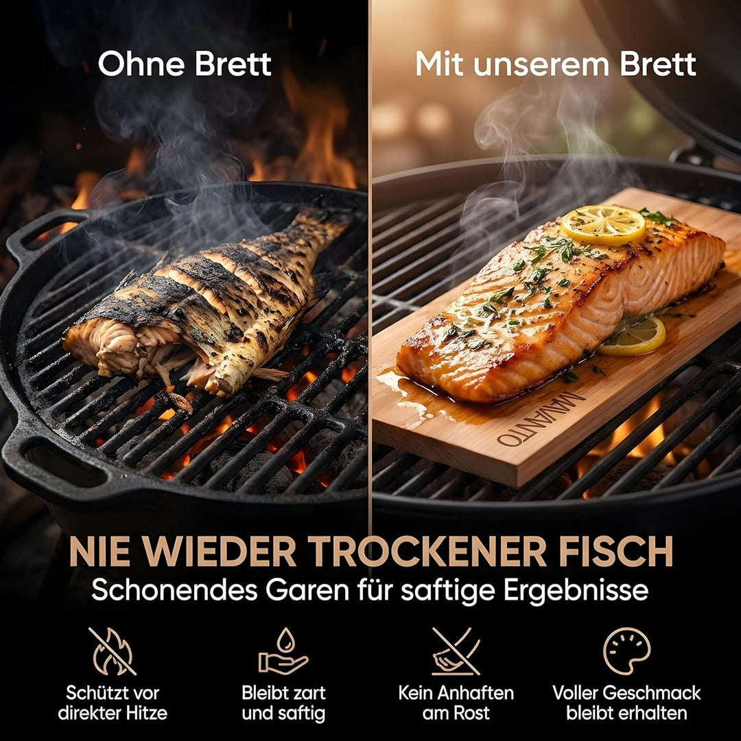 MAVANTO XXL Grillbretter Räucherbretter - Kanadisches Zedernholzbrett zum Grillen - EXTRA DICK (30x1