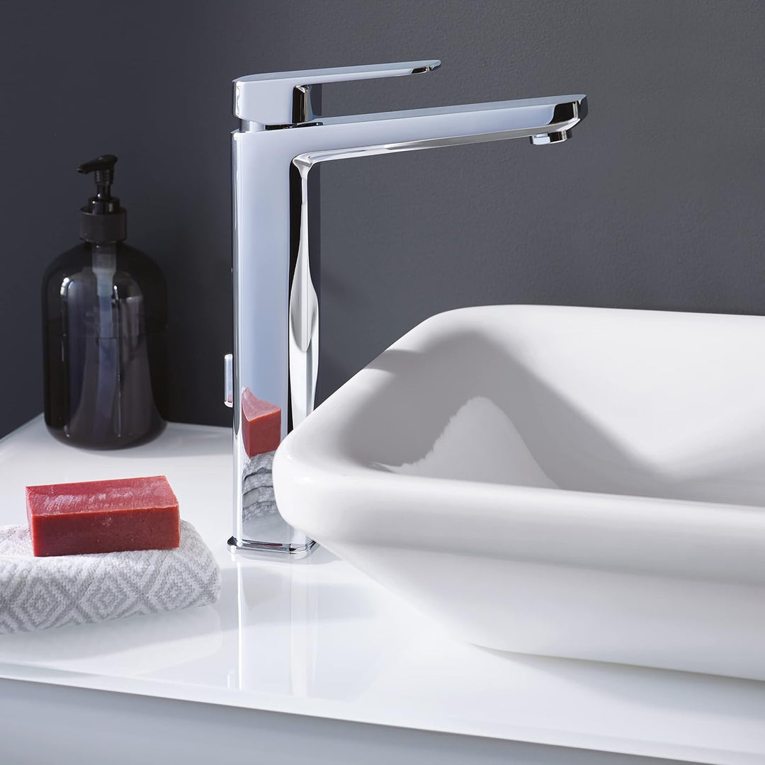 Ideal Standard A6328AA Tonic II Waschtischarmatur verlängerter Sockel mit Zugknopf-Ablaufgarnitur ve