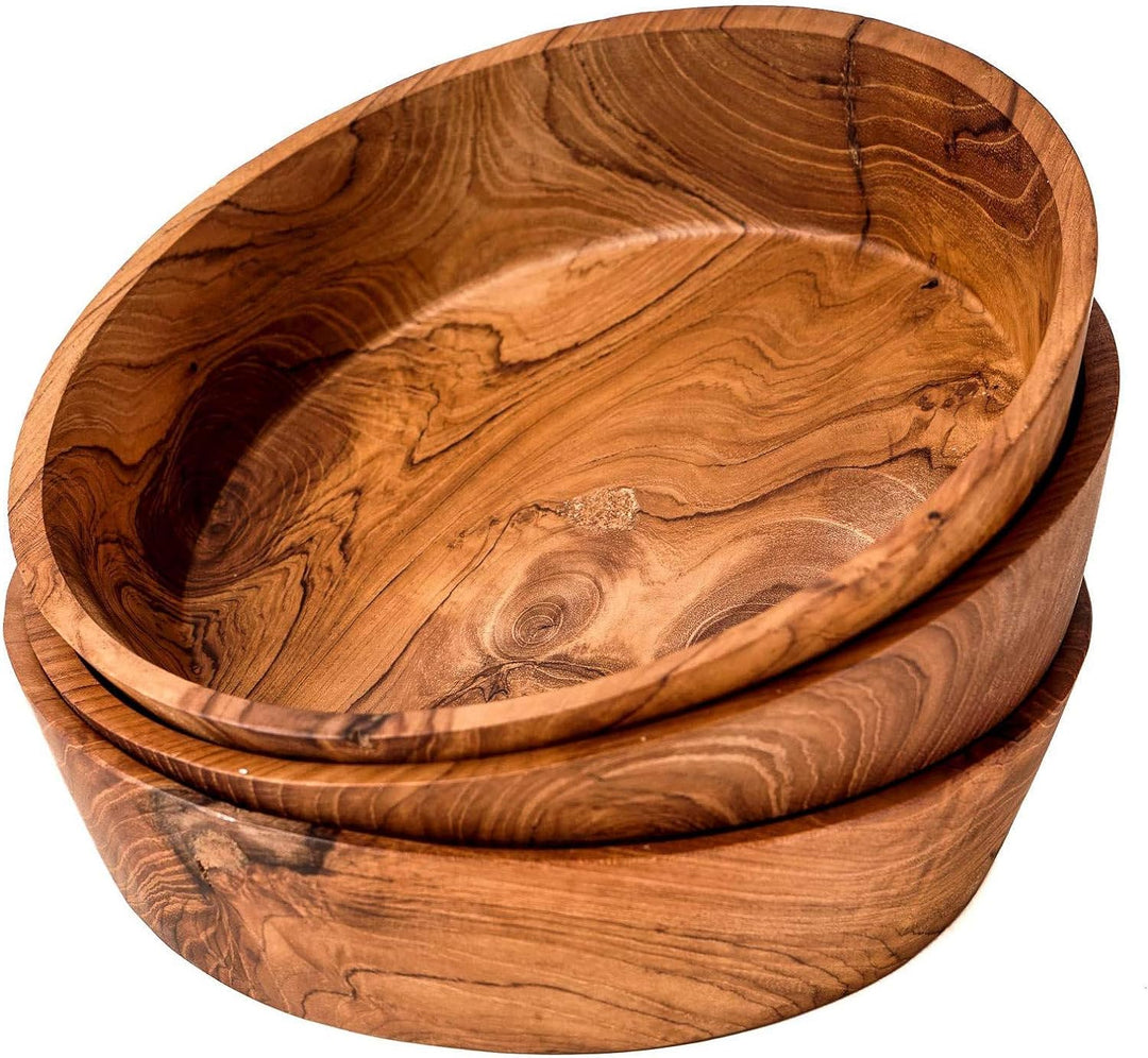 Windalf Holzschale AYLEEN Ø 21 cm Salatschale Obstschale Suppenteller Handarbeit