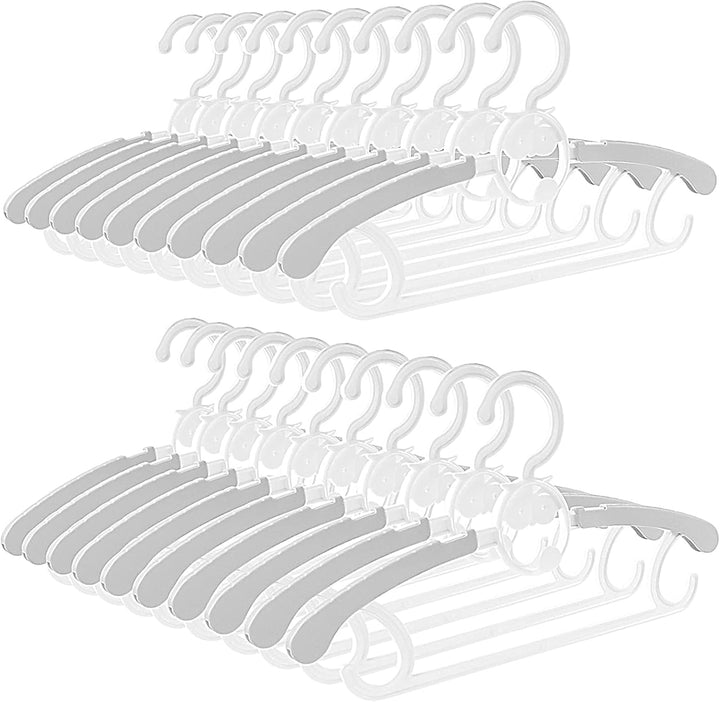 Spesh 20 Stücke Kinderkleiderbügel 29-40cm Verstellbare Baby Kleiderbügel mit Stapelbaren Haken Ruts